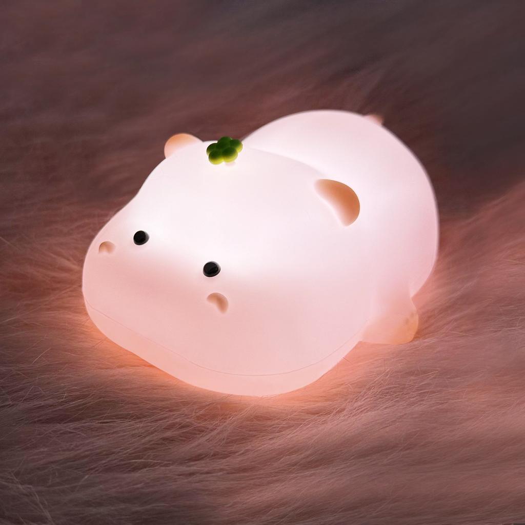 Kawaii Lion Night Light Rechargeable 3 Level Dimmable Silicone Sleeping Light Bedside Lamp Nursery Nightlights For Bedroom