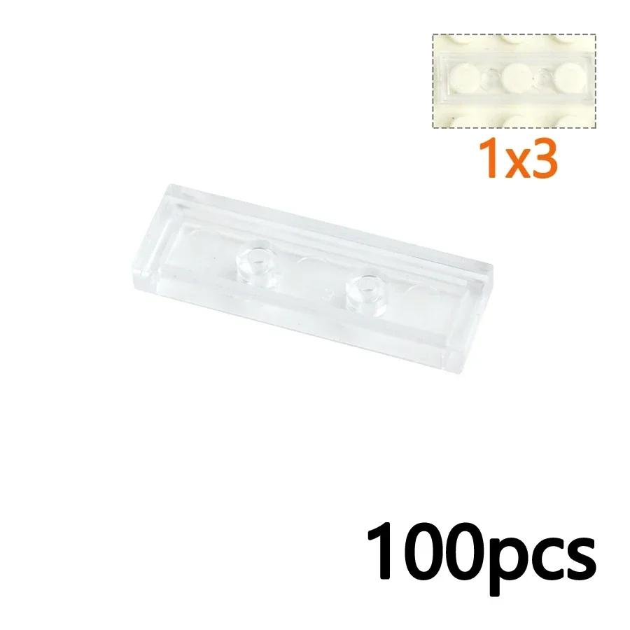 Compatible 3069 63864 2431 6636 3068 87079 Transparent Smooth 1x2 1x3 1x4 1x6 2x2 2x4 Bricks Ceramic Tile Clear Building Blocks