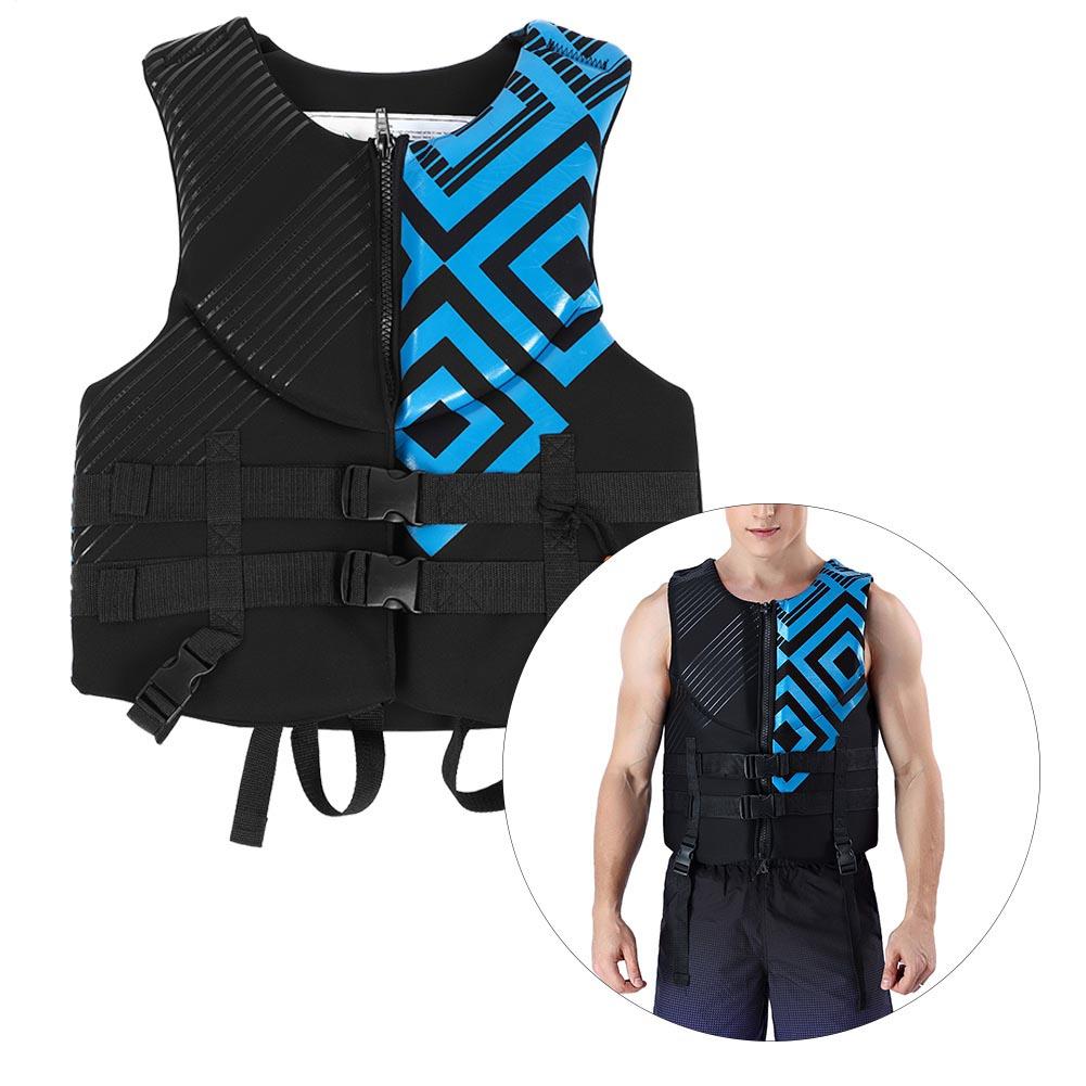 Kayaking Swimming Adult Safety Buoyancy Life Jacket Vest with Whistle(M)