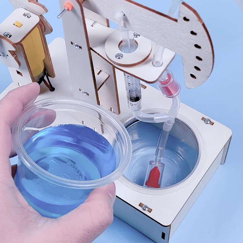 Kids STEM Toys DIY Pumping Unit Assembling Model Material Kits Water Pump Experiment Technology Toy Puzzle Painted Toys Gift