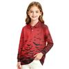 Girls' school uniform top - Halloween printed long-sleeved casual formal dress shirt