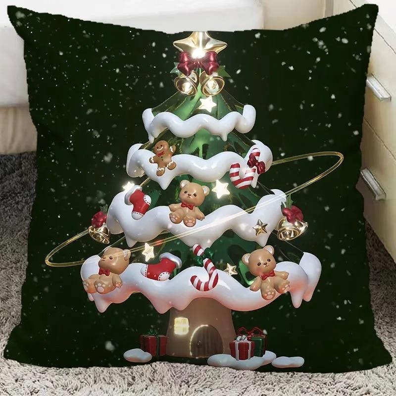 

Наволочки с рождественской тематикой Аксессуары для автомобиля Офис Санта-Клаус Гостиная Диван Домашние наволочки 40x40cm