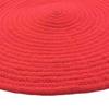 Tapis en coton réversible effet cordage rouge diam.70