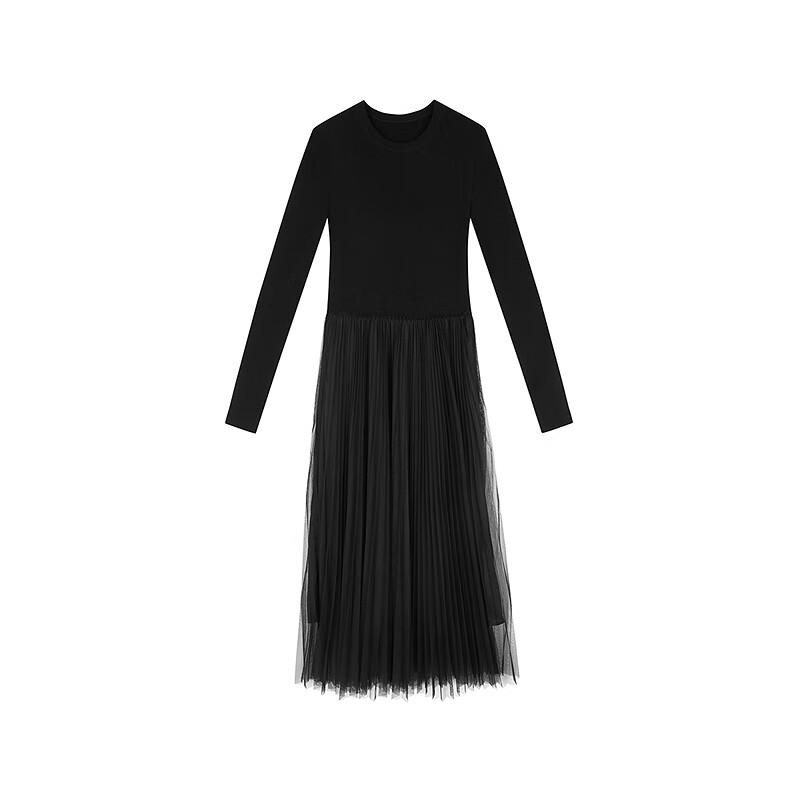 JNBY 2025 Spring Long Sleeve Round Neck Dress