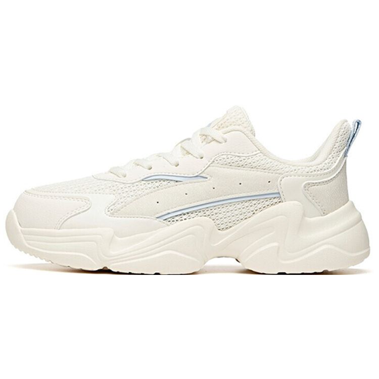 

Anta Mesh Synthetic Leather Versatile Shock Absorbing Non-Slip Wear-Resistant Low-Top Casual Shoes Women sneakers Ivory-White 122038822-2