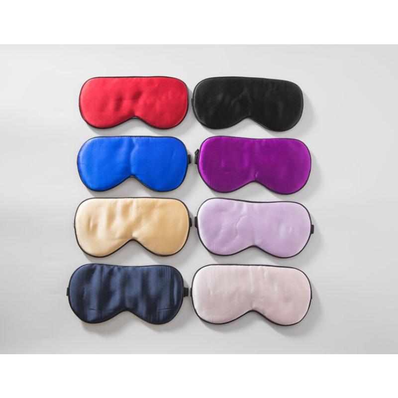 Seiden-Augenmaske, wendbar, einfarbig, Maulbeerseide, schwarzer Farbton, Schlafmasken