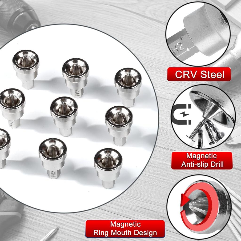 5/10pcs 25/50mm Drywall Screwdriver Bits Short Depth Stop Plasterboard 6.35mm Shank Stop Screws Woodworking Gypsum Board Locator