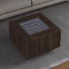 LED Coffee Table Brown Oak Effect 60 x 60 x 40 cm Wood Based Material