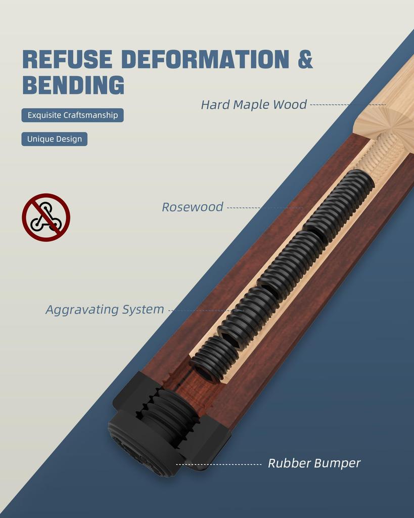 KONLLEN Carbon Fiber Pool Cue Low Deflection Pool Professional Adult Billiard Cue Set with Billiard Accessories Stick, Cue,