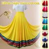 Ethnic Style Dance Half Skirt Rainbow Elastic Big Swing Skirt Modern Dance Ballroom Square Dance Stage Performance Clothes