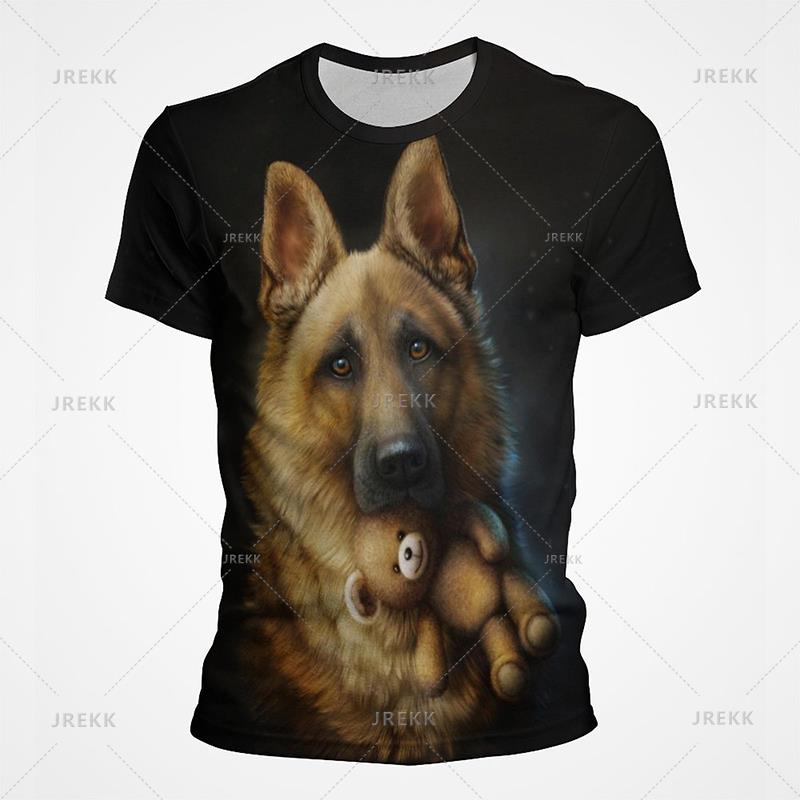 

Casual Men T Shirt with Gentle Pug Dog Print Comfortable Quick Drying Leisure 4XL