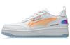 NO.258 Slip Resistant Abrasion Resistant Low Top Skateboard Shoes Women's White Orange AGCR202-1