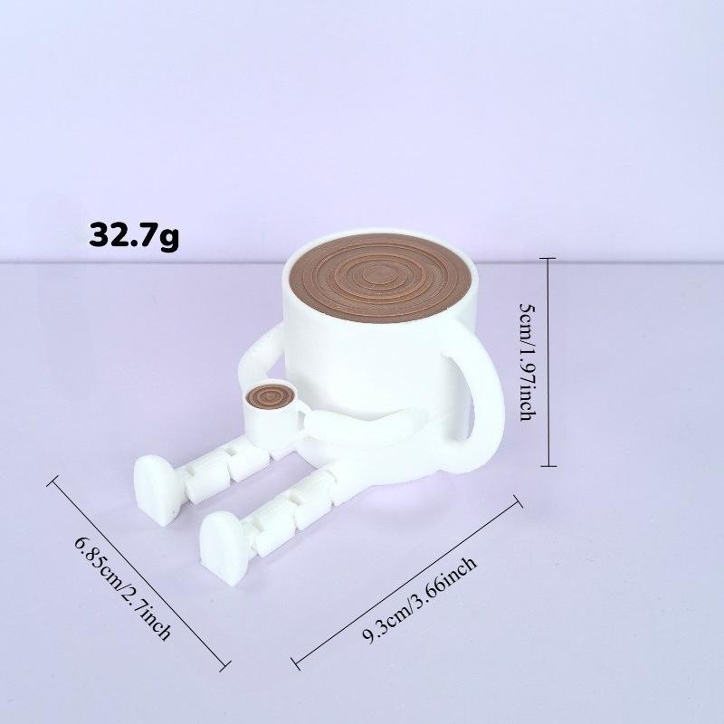 Articulated Coffee Figures Cute Coffee Cup Coffee Bean Desk Decor Fidget Toys For Coffee Lovers Home Office Ornaments