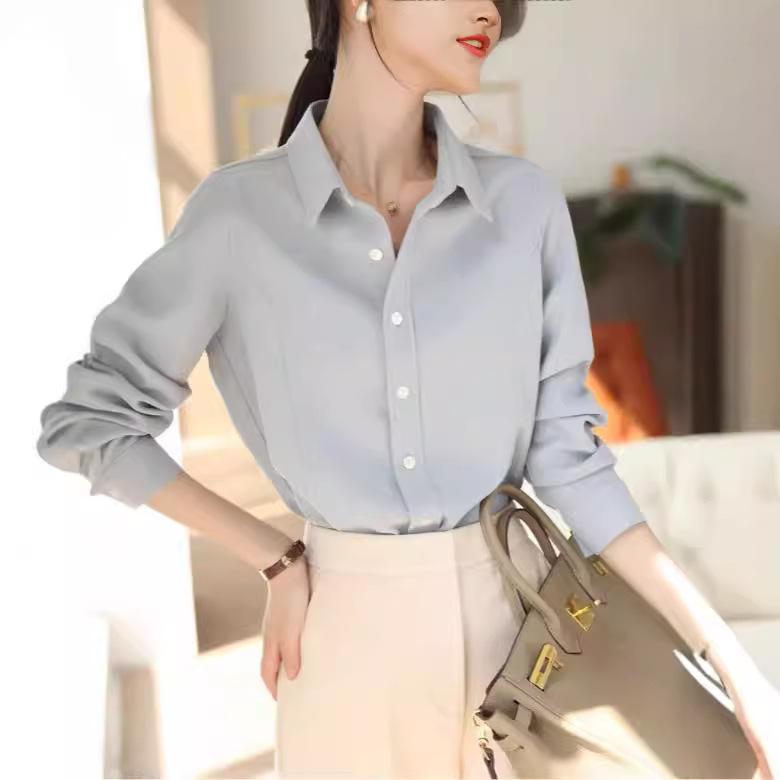 Word-of-mouth explosion 1116 autumn and winter polished fine velvet, solid color loose and thin long-sleeved shirt women can stack in autumn and
