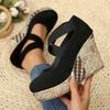 Large Size Waterproof Table Slope Heel Single Shoes Women's Spring and Summer New Single Shoes Women's Sandals Women