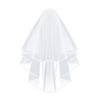 1pc White Simple Ribbon Edge Soft Tulle Wedding Veils with Comb Marriage Wedding Accessories