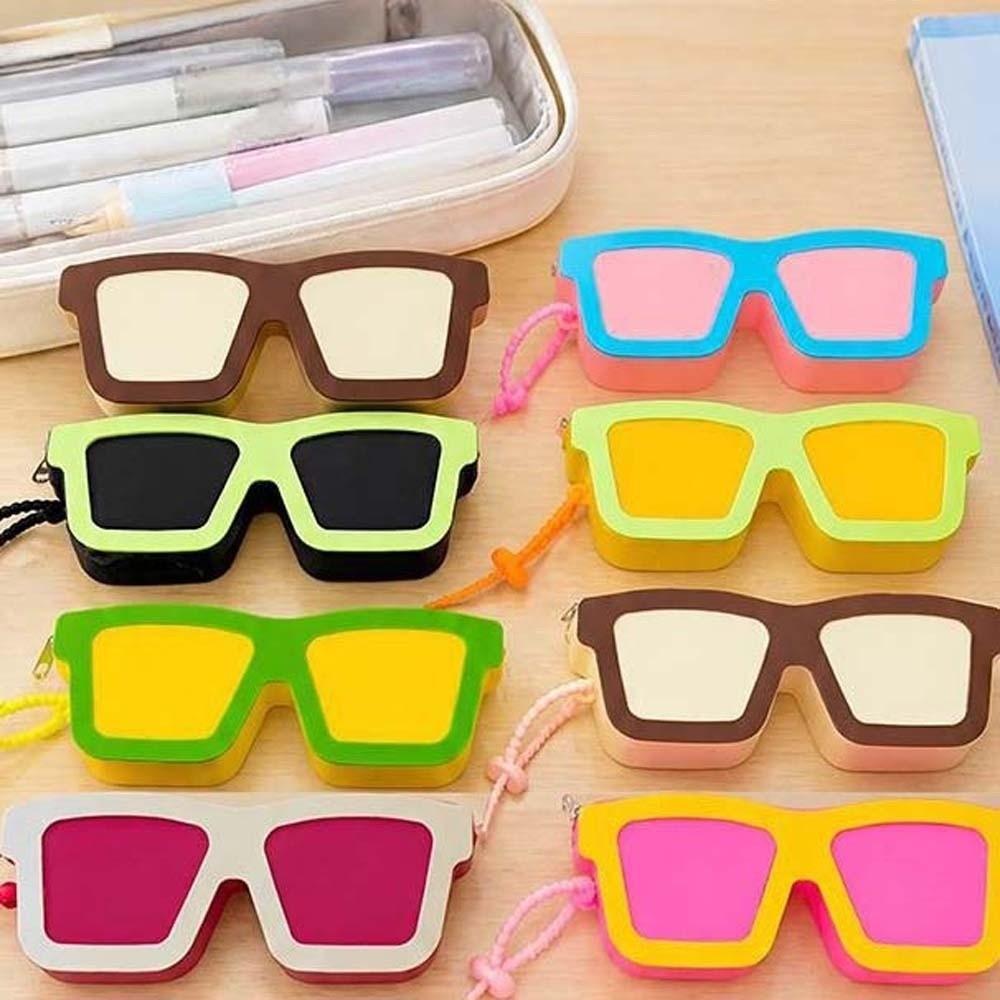 Food Grade Silicone Glasses Bag Vibrant Color Novelty Eyewear Organizer Summer Camp
