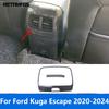For Ford Kuga Escape - 2024 Carbon Fiber Armrest Box Rear Air Condition Vent Outlet Cover Trim Accessories Car Styling