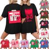 Women's Casual Printed T-Shirt Round Neck Pullover Short Sleeve Top
