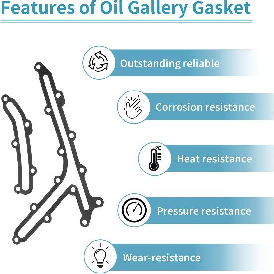 Oil Gallery Gasket Set Fit for Nissan 350Z 2007-2009 3.5L V6 Engine Oil Pan Gasket Seal Fit for for Infiniti G35 2007-2008 3.5L V6 Replace
