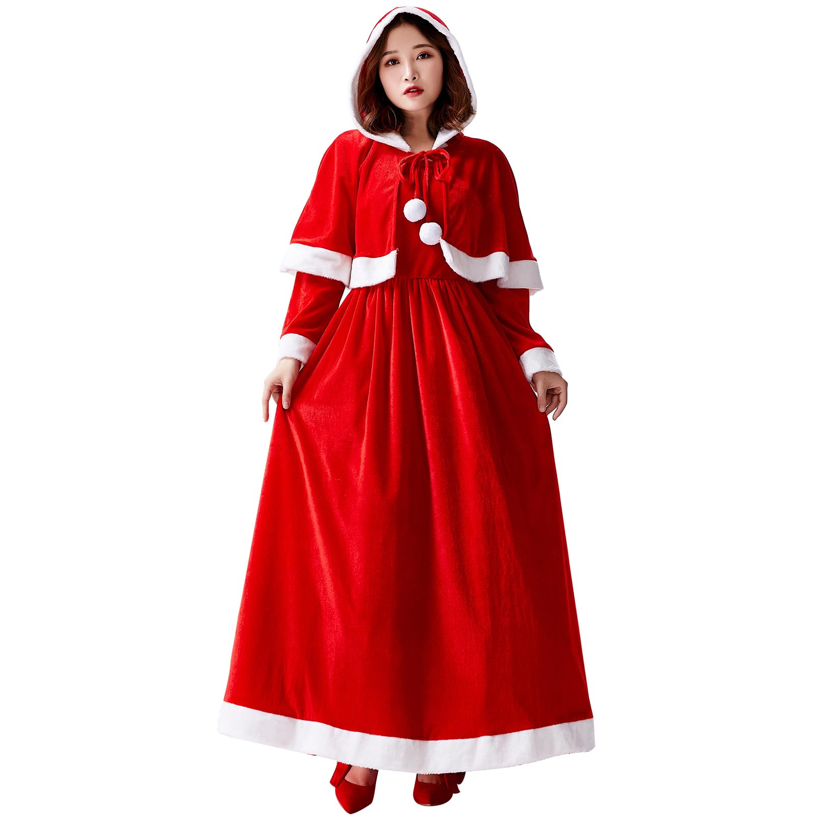 

Santa Cosplay for Christmas Long Santa Long Large Santa Claus Dress Size [DECEED] Women, Cosplay, Cute, Skirt, Costume, Sleeves, Size, Costume, (Red,