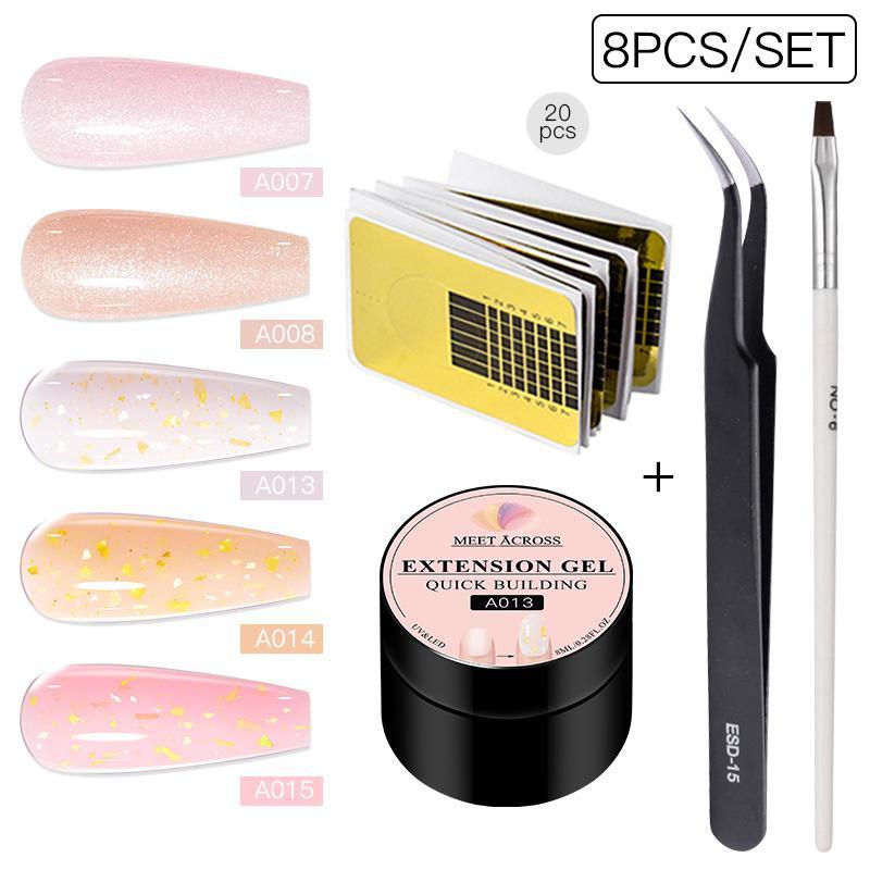 

8 шт. набор гелей для наращивания ногтей в стиле бэби-бумер, УФ-строитель, омбре для ногтей, камуфляж, гель для быстрого наращивания, наборы для наращивания ногтей, маникюр 8pcs/set-5