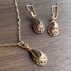 Kinel Rose Gold Pendant Earrings Women's Vintage Drop Earrings