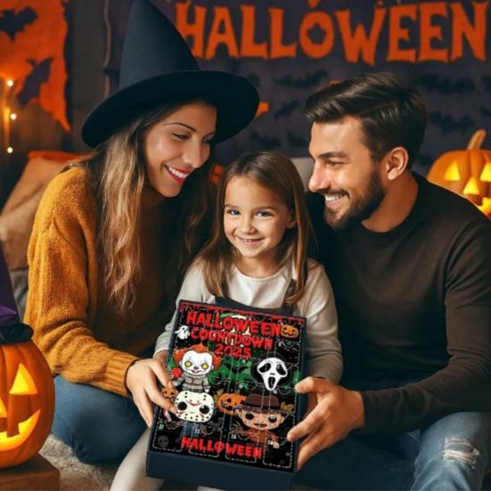 Halloween Countdown Calendar Countdown Box Scary Doll Collectible Horror Figures Spooky Character Advent Hanging Decor for Kids