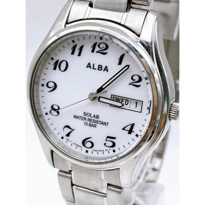 Used ALBA Alba Watch Working Item V158-0AX0 White Cleaned