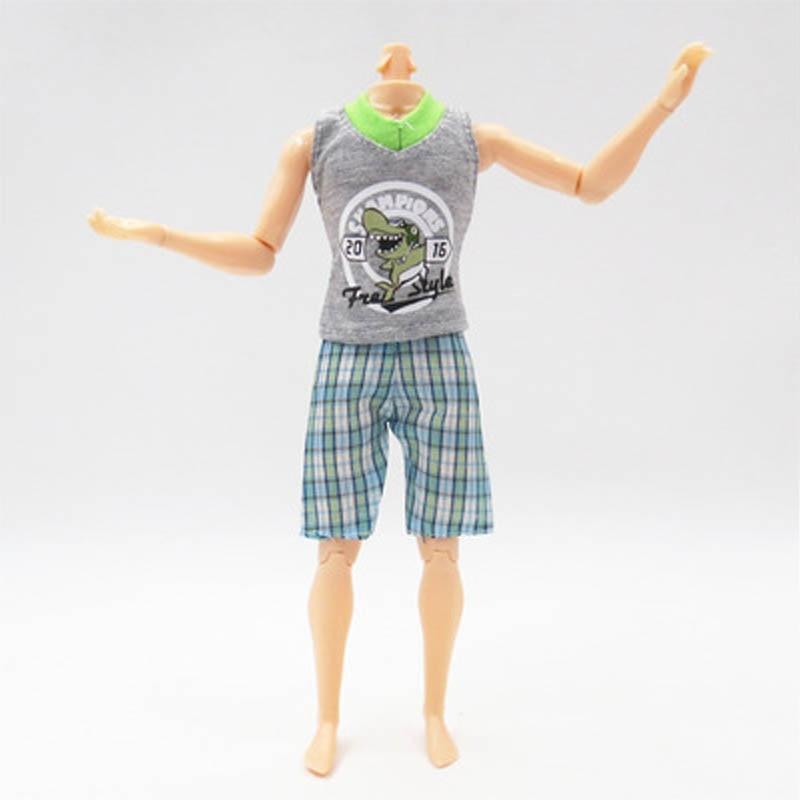 1SET 1/6 košile a kalhoty na běžné nošení Šortky pro panenku Ken Boy Letní outfity Krátké kalhoty Šaty pro panenku Barbie Příslušenství pro panenku Ken