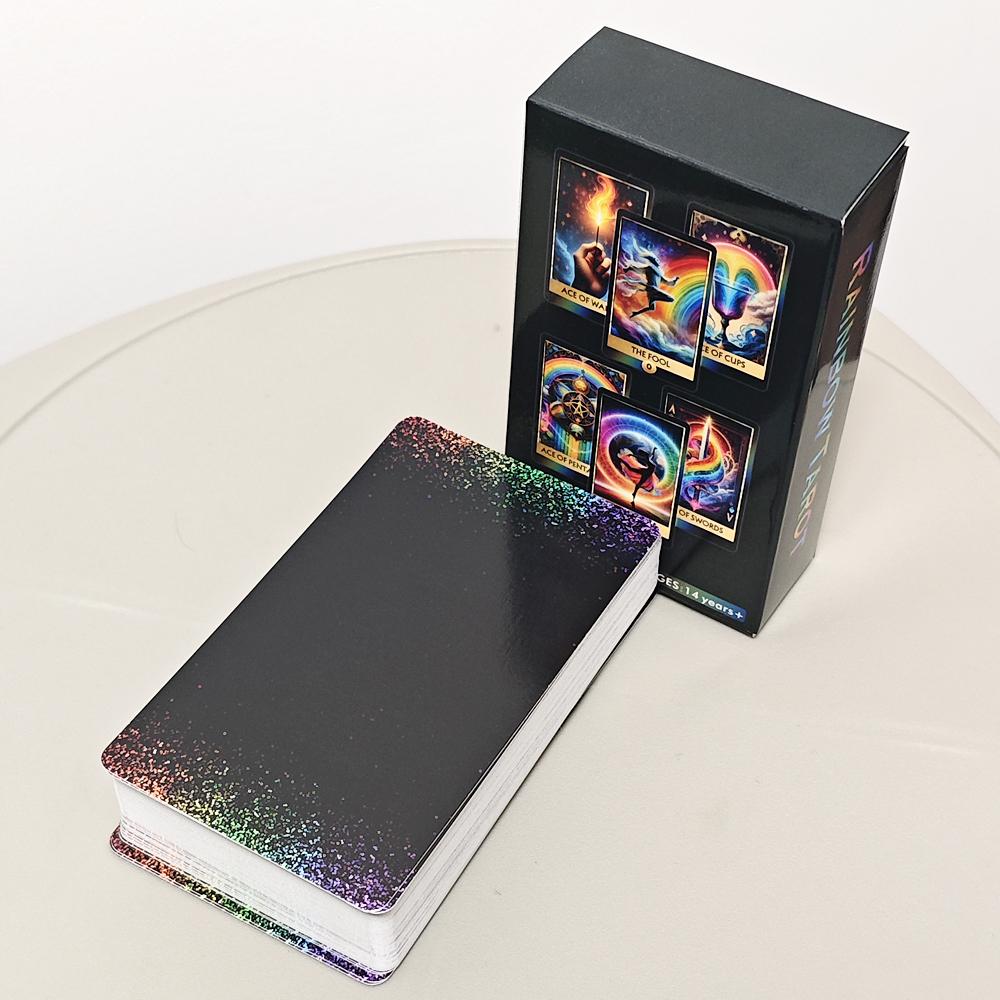 10.3*6cm Rainbow Tarot Deck 78 Colorful Tarot Oracle Cards Illustration Divination Wisdom Oracle Cards RWS System for Beginners