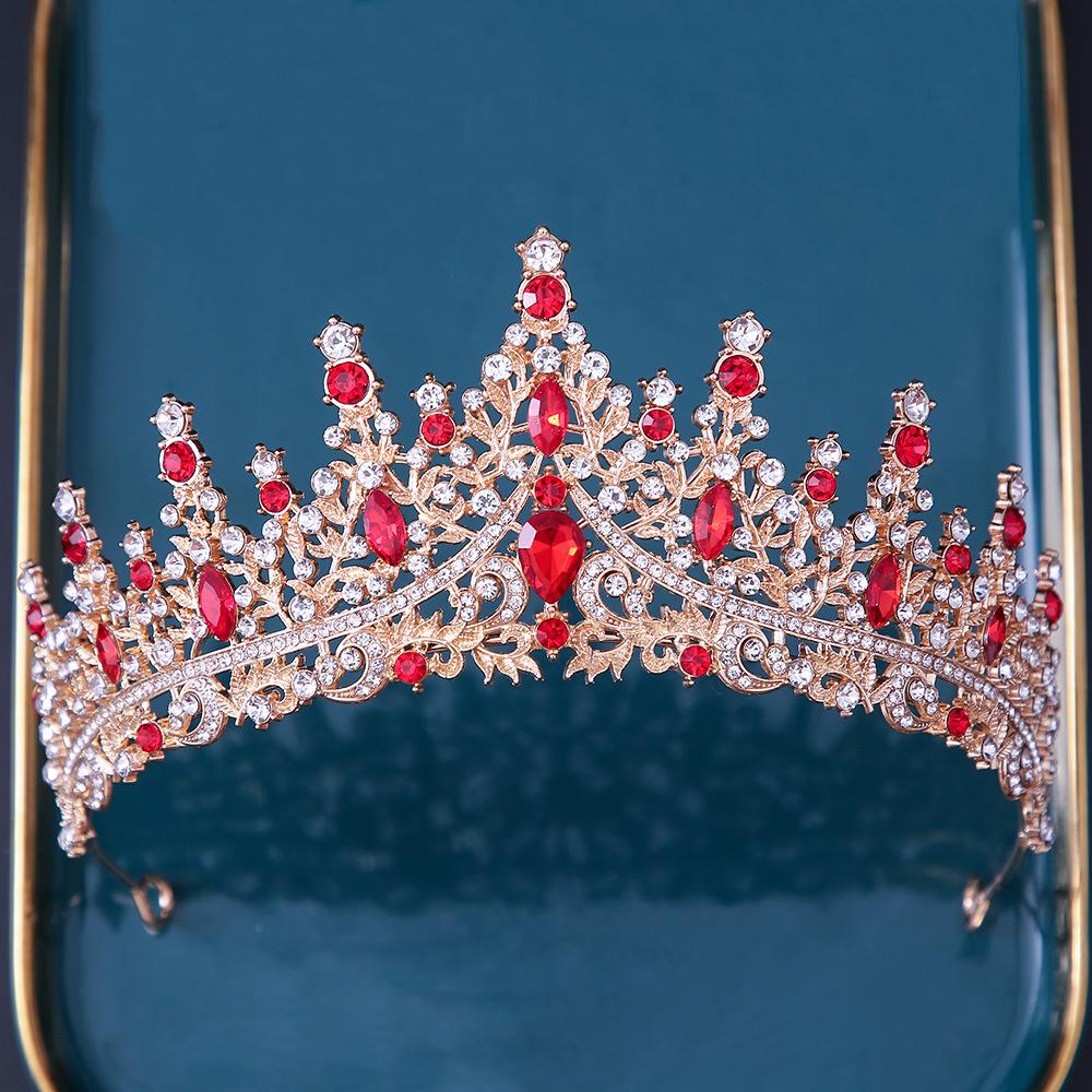DIEZI Baroque Bridal Crown Headwear Crystal Hair Dress Accessories Tiara For Women Wedding Rhinestone Crown Hair Jewelry