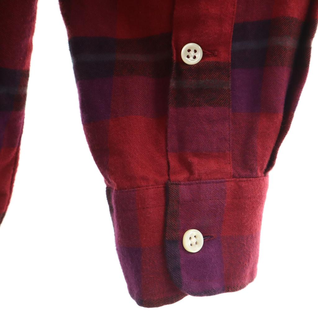 Ralph Lauren Check Pattern Long Sleeve Button Down Shirt L Red Men's Used