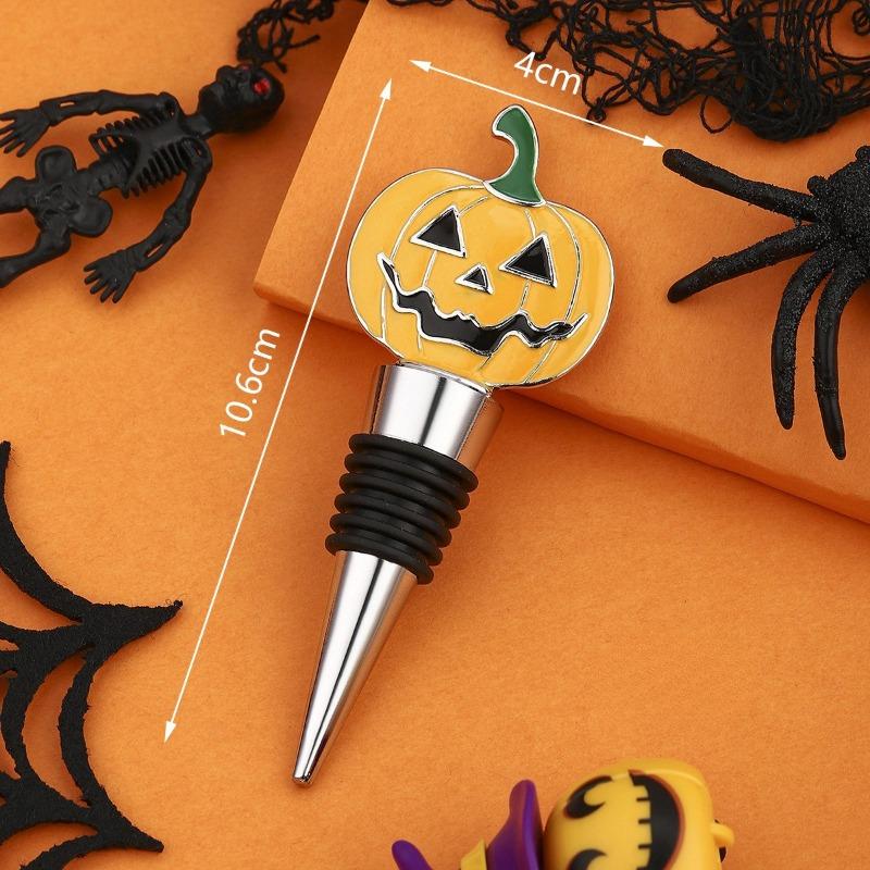 Halloween Wine Stopper In Pumpkin Shape, A Festive Gift, Zinc Alloy Wine Bottle Stopper for Preservation and Sealing