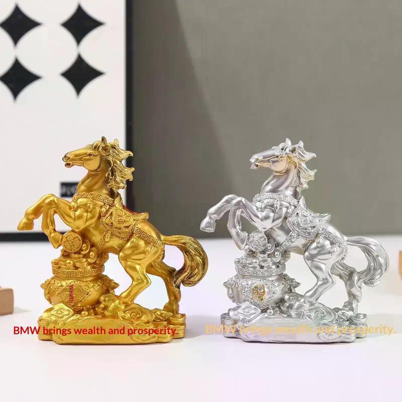 Horse Statue 2026 Year Of The Horse Feng Shui Zodiac Animal Sculpture Fortune Wealth Ornament For Desktop Bookshelf Decorative