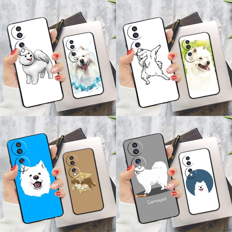 Cartoon Samoyed Dog Case For Honor 200 Pro X9c X9a X8a X7a X6a X7 X8 X9 X8b X9b 50 70 90 Magic 6 5 Lite Cover