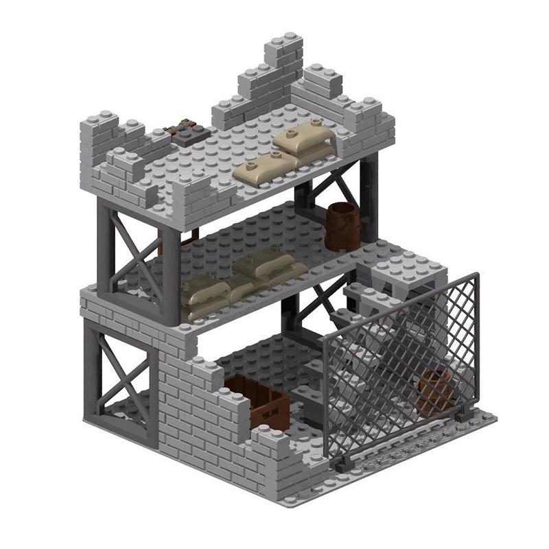 WWII Military Sentry Tower & Observation Base Building Blocks Set