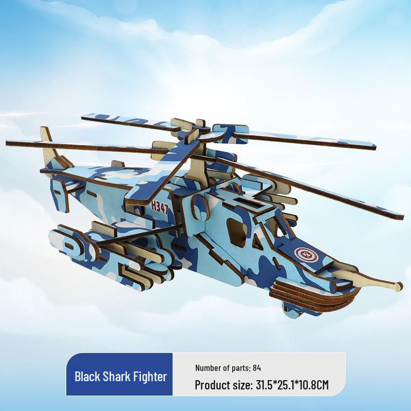 Wooden 3D Military Puzzle Model - Educational DIY Toy for Boys