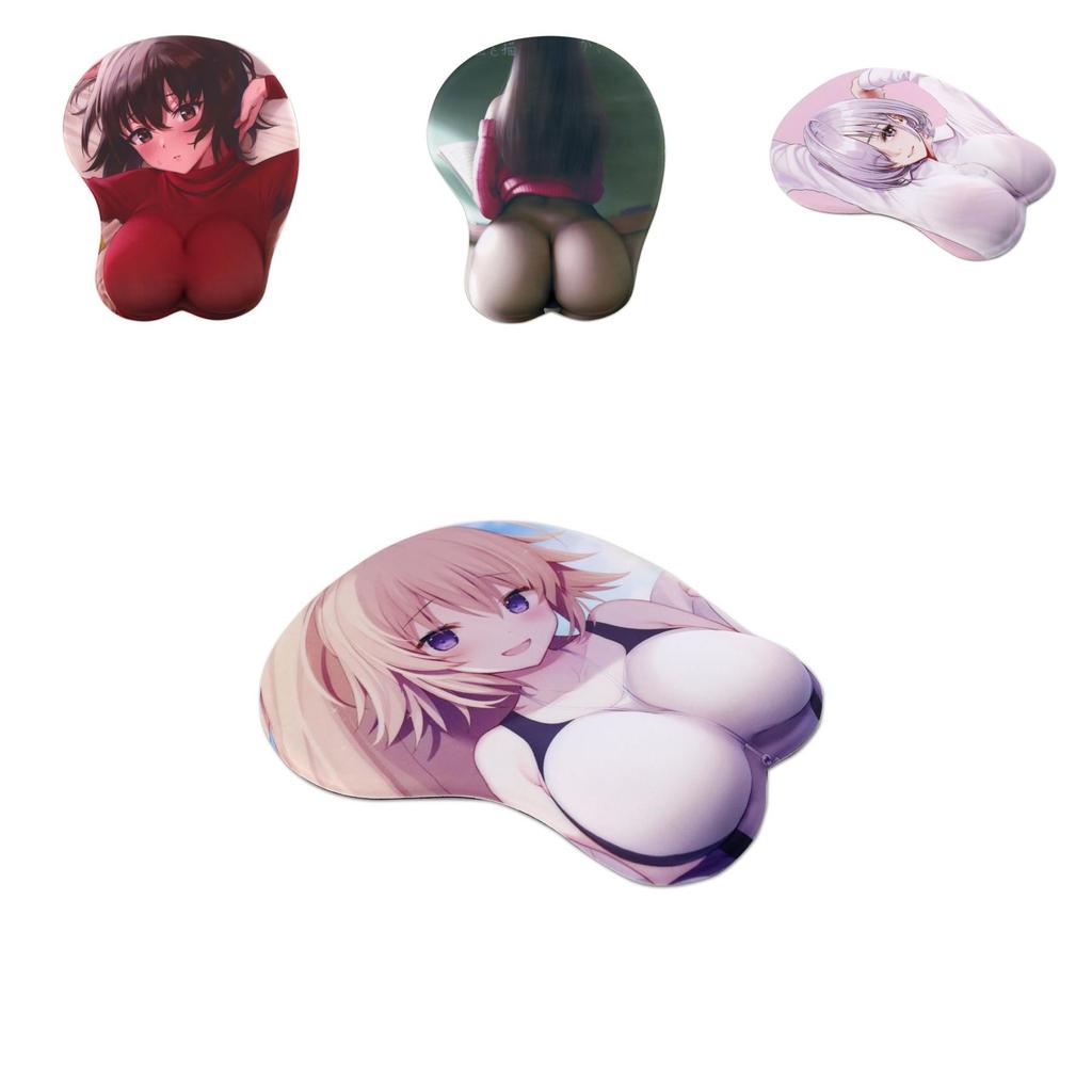 Miękka i ergonomiczna dwuwymiarowa podkładka pod mysz z anime z klatką piersiową 3D dla wygody
