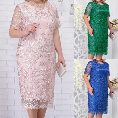 Abito da cocktail aderente con pizzo ricamato patchwork da donna europeo e americano, oversize, primaverile ed estivo