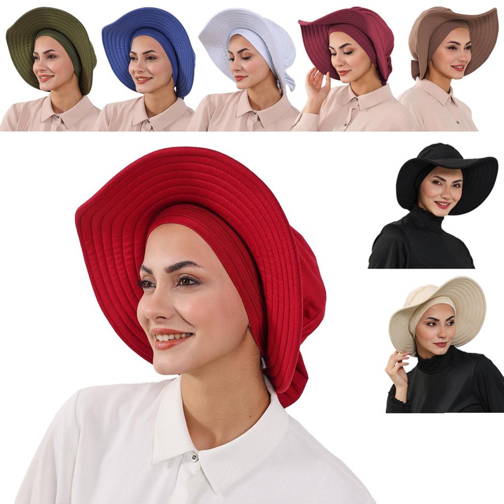 Sun Protections Hat With Headwraps For Outdoor Activities Breathable Sun Protective Headwear Lightweight Foldable Design