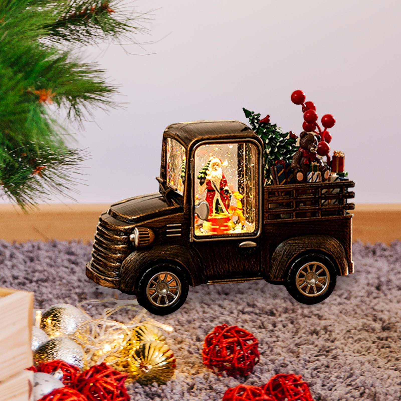 

Рождественский Снежный Шар Фонарь Грузовик Украшение Рабочего Стола Украшают Музыкальный Santa Claus Style