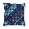 Blue Shweshwe Southern African Square Pillowcase Polyester Linen Velvet Pattern Zip Decorative Pillow Case Sofa Cushion Cover