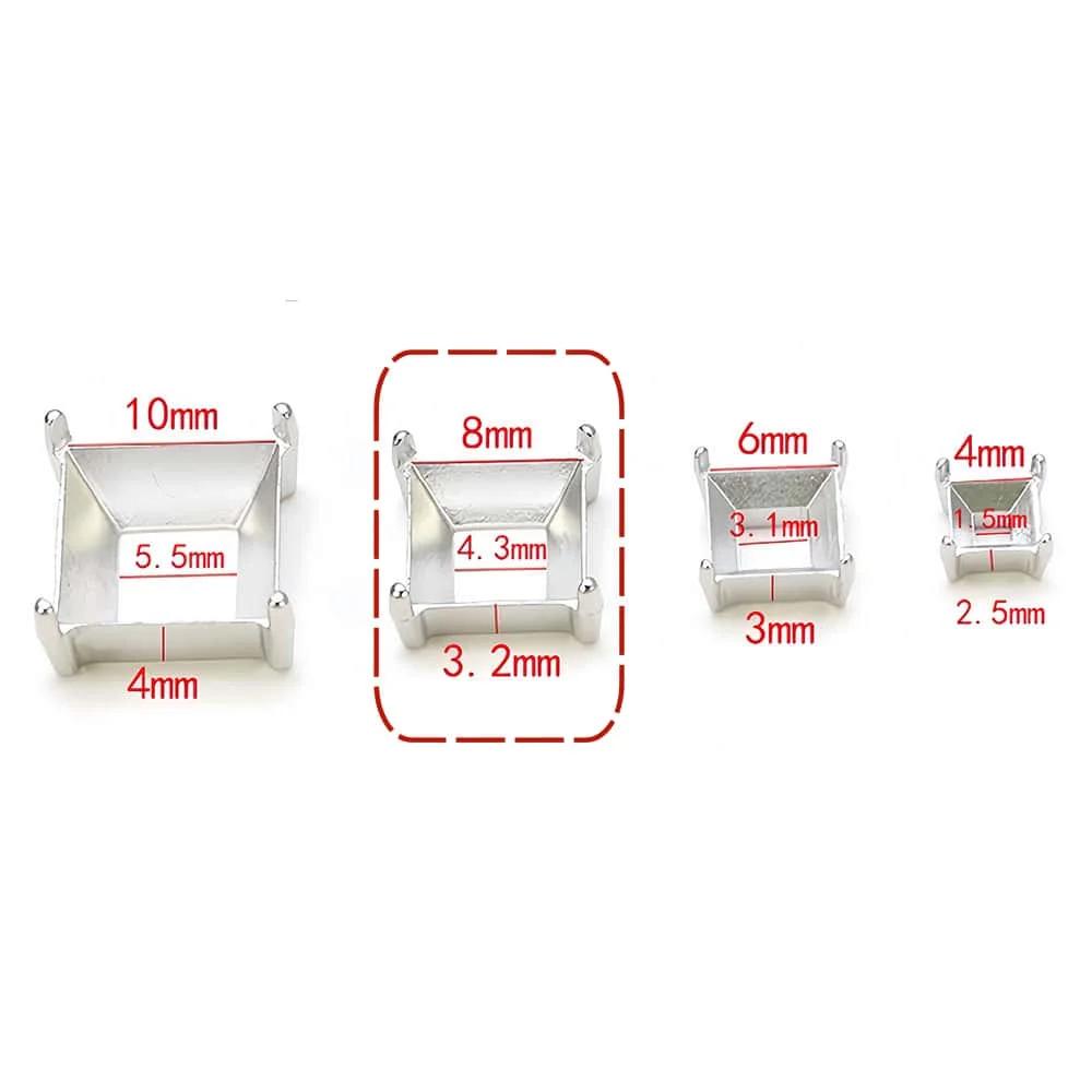 10/20PCS Stainless Steel Empty Claw Setting Multi Shape for Fancy Rhinestones Base Claw Sewing Accessories Crystal Stones Holder