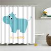 Fabric Shower Curtain Cute Cartoon Hippo Animals Dogs Cats Deer Bath Curtain Waterproof Polyester Bathroom Curtain With Hooks
