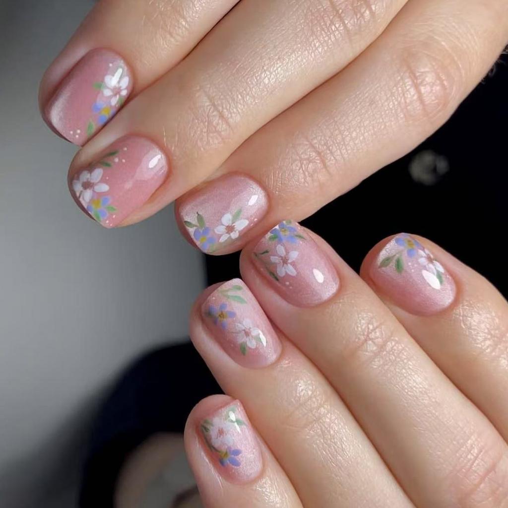 Aufdrücknägel French Tip Quadratische Nagelspitzen Falschnagel mit Designs Künstlicher Acrylnagel Vollabdeckung Acryl-Falschnagel