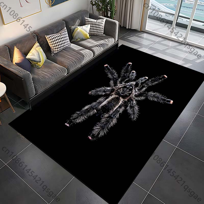 

1PC Tarantula top view Print Carpet Rug for Living Room Bedroom Sofa Doormat Home Decor Non-slip Floor Mat 40cm x 60cm