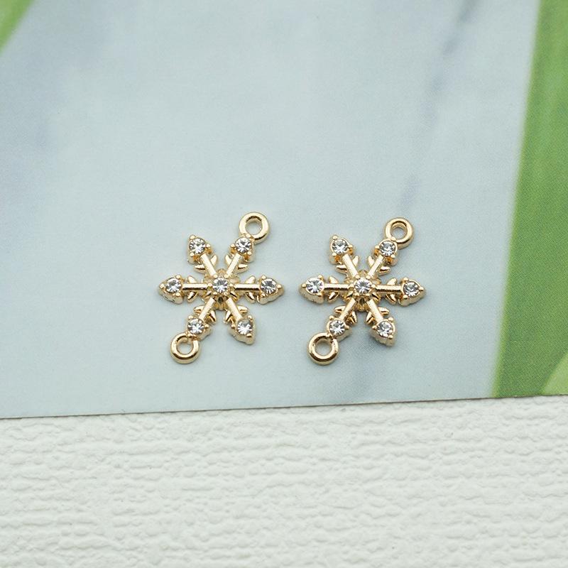 Double Hole Diamond Snowflake Pendant - High-End DIY Alloy Jewelry Accessory