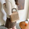 2025 autumn new trendy casual simple hand woven bag beach bag, messenger bag women's bag straw shoulder bag