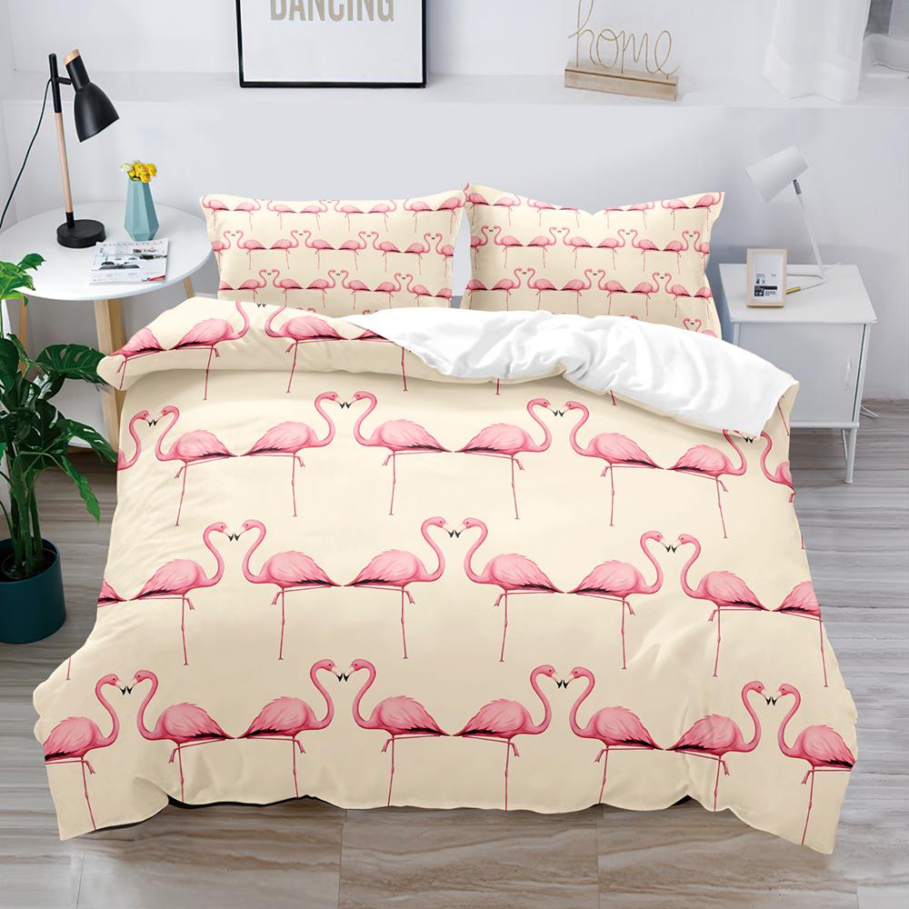 Bird Game Digital Printing Quilt Cover Three-Piece Set